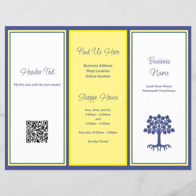 Triple Fold Business Brochure About Photo QR (Front)