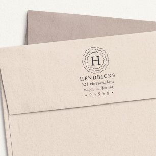 Triple Frame Monogram Return Address Self-inking Stamp