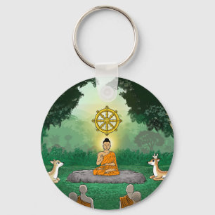 Triple Gems: Buddha, Dharma, Sangha Keychain