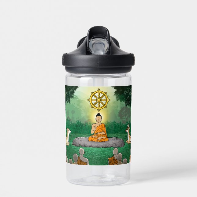 Triple Gems: Buddha, Dharma, Sangha Water Bottle (Front)