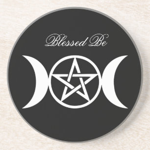 Triple Goddess and Blessed Be Altar Tile Coaster