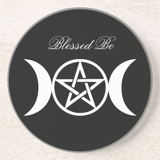 Triple Goddess and Blessed Be Altar Tile Coaster (Front)