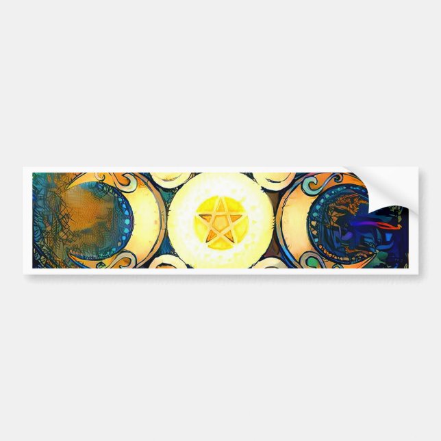 Triple Goddess Crowned - Divine Union Bumper Sticker (Front)