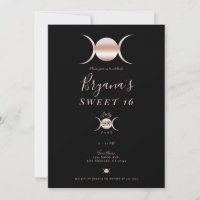 Triple Goddess Moon Cycle Pink & Black Sweet 16 