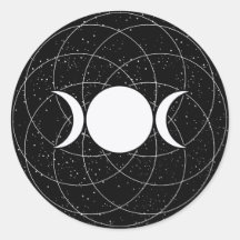 Triple Goddess Moon on Black