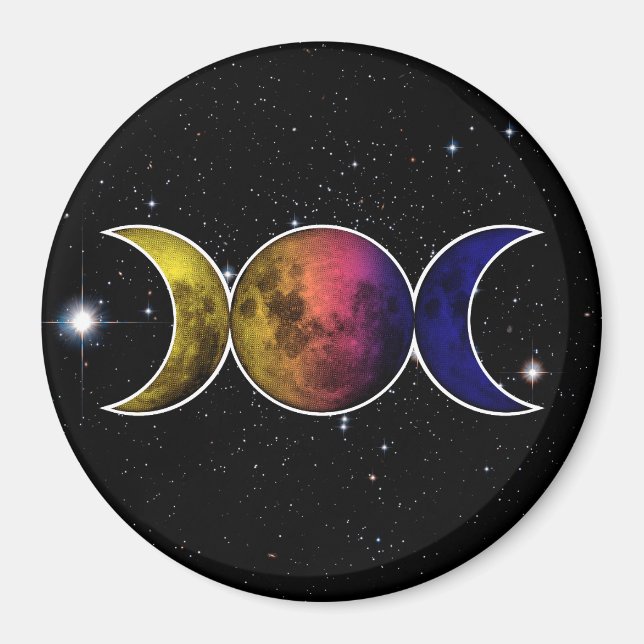 Triple Goddess Moon symbol Magnet (Front)