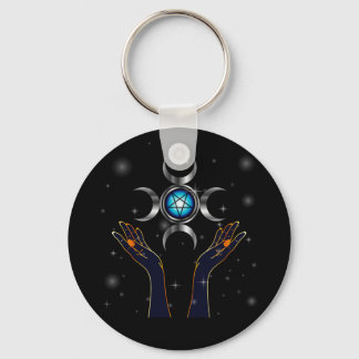 Triple Goddess Symbol Key Chain