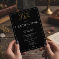 Triple Goddess Wiccan Moon Black Handfast Two Side