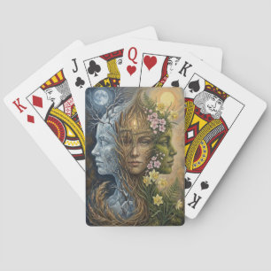 Triple Goddess Winter to Spring Imbolc Fantasy Art Playing Cards