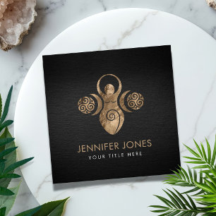 Triple Goddess with triskele - gold Square Business Card