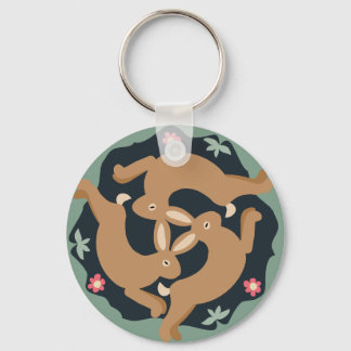 Triple Hare Key Ring