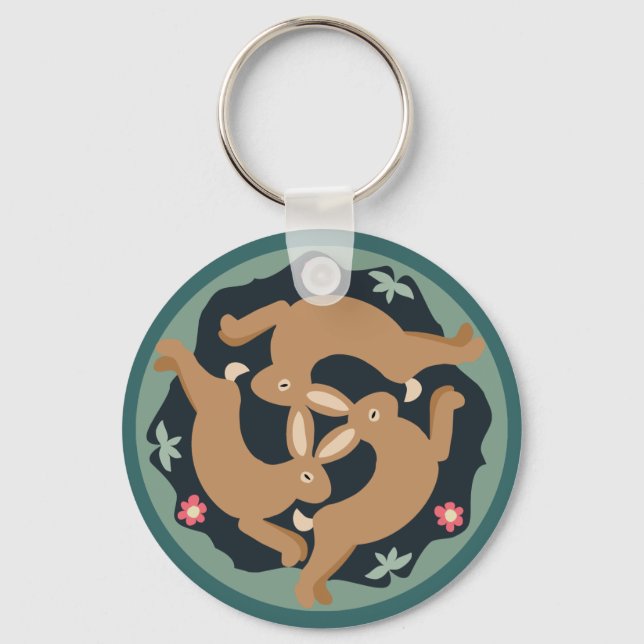 Triple Hare Key Ring (Front)