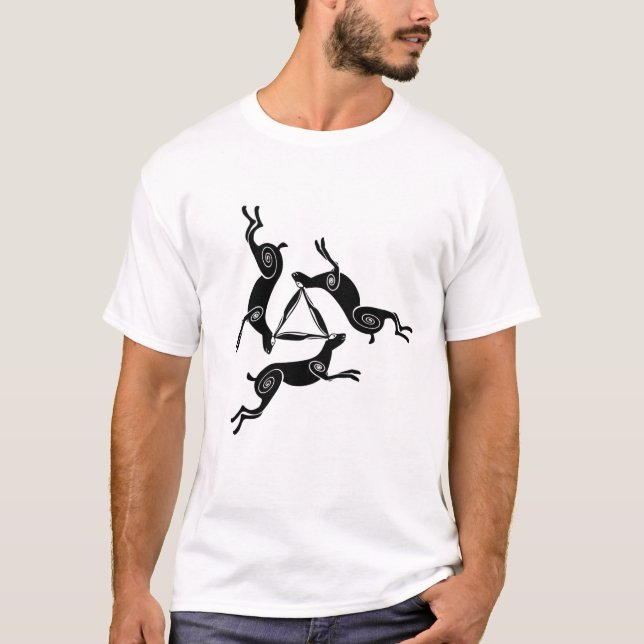 Triple Hare Triskele Mens Light Tee (Front)