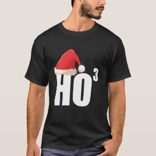 Triple Ho Ho Third Power Math Nerd Funny Christmas T-Shirt
