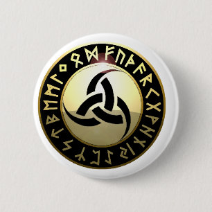 Triple Horn of Odin 6 Cm Round Badge