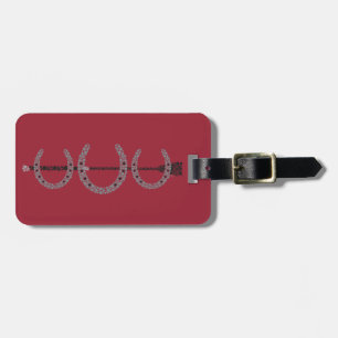 Triple Horse Shoe Luggage Tag RED