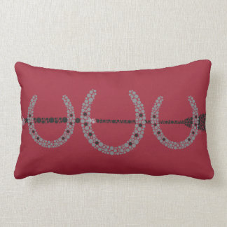 Triple Horse Shoe w Crop Pillow BURGUNDY