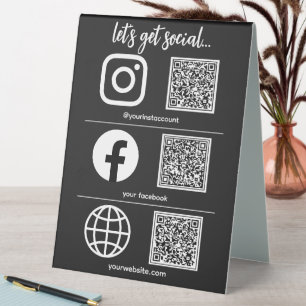 Triple Icon And QR Code Business Social Media