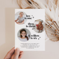 Triple Joint Birthday Invitation with Arches