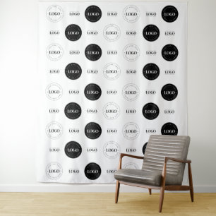 Triple Logo Business Company Photo Booth Backdrop Tapestry