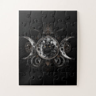 Triple Moon - Black cat Jigsaw Puzzle