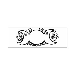 Triple Moon Bloom pagan wiccan symbol moonchild    Self-inking Stamp