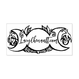Triple Moon Bloom pagan wiccan symbol moonchild    Self-inking Stamp