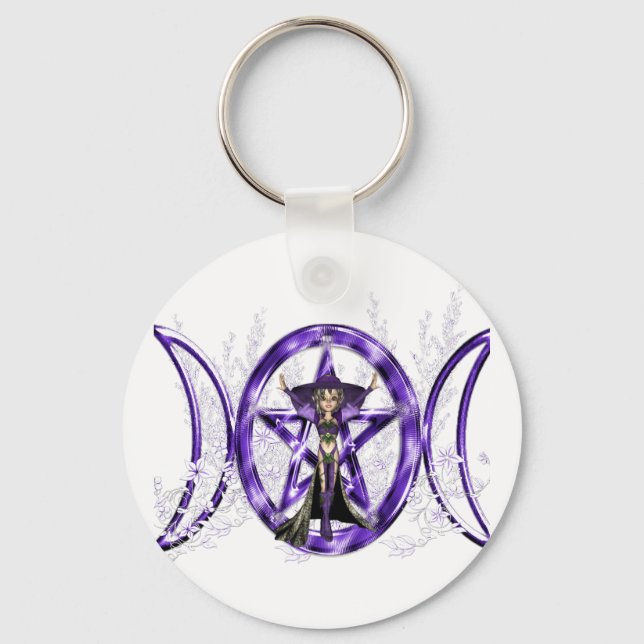 Triple Moon Elf Key Ring (Front)