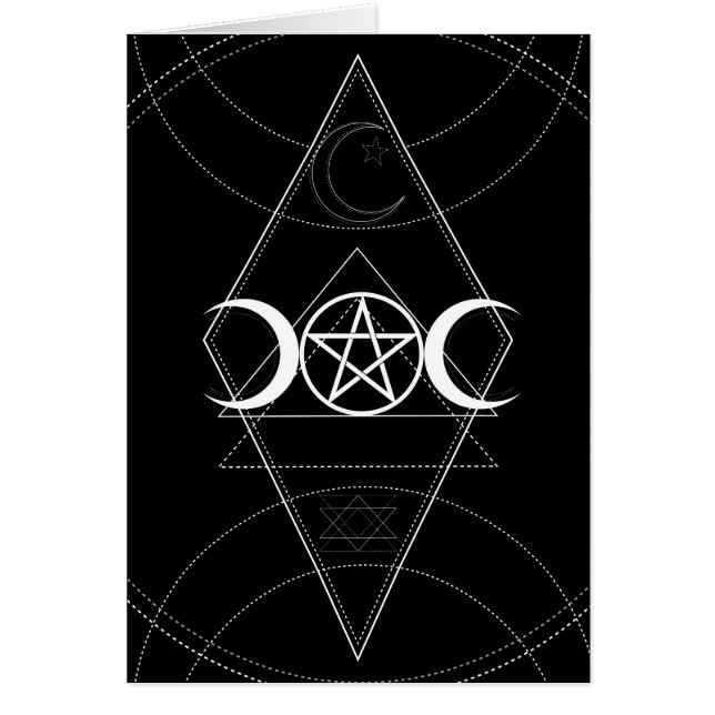 Triple Moon Geometry Pentagram Wicca Birthday (Front)