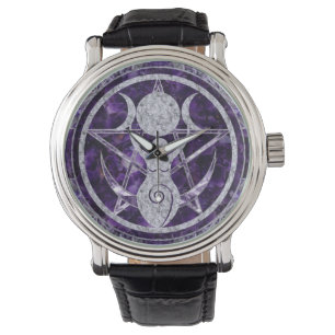 Triple Moon - Goddess -Amethyst and Silver Watch