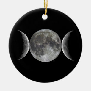 Triple Moon Goddess Ceramic Ornament