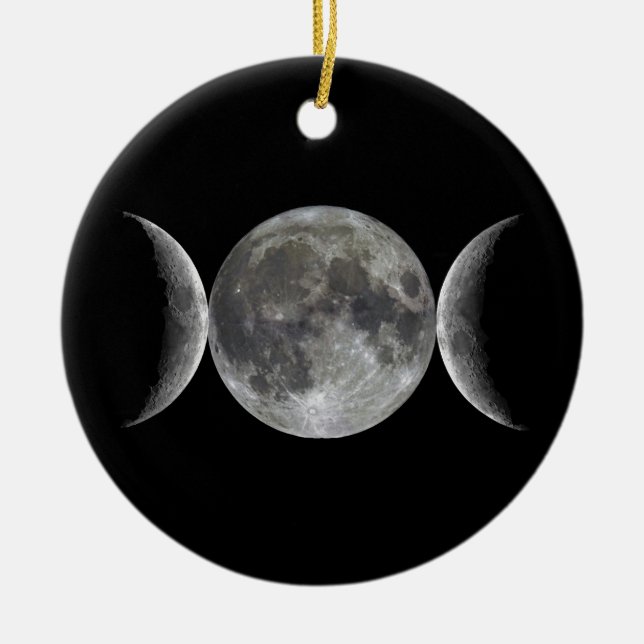 Triple Moon Goddess Ceramic Ornament (Front)