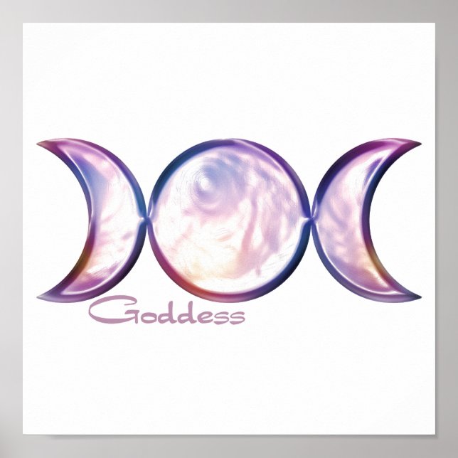 triple moon goddess iridescent pearl poster (Front)