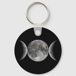 Triple Moon Goddess Key Ring