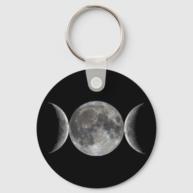 Triple Moon Goddess Key Ring (Front)
