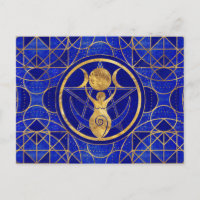 Triple Moon - Goddess -Lapis Lazuli and Gold