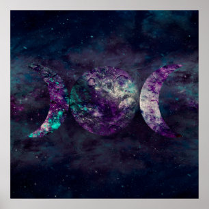Triple Moon Goddess Luna Universe Poster