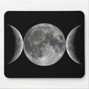 Triple Moon Goddess Mouse Pad
