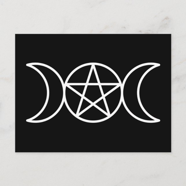 Triple Moon Goddess Pentacle Postcard (Front)