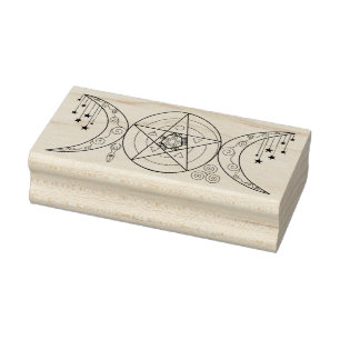 Triple Moon Goddess Rubber Stamp