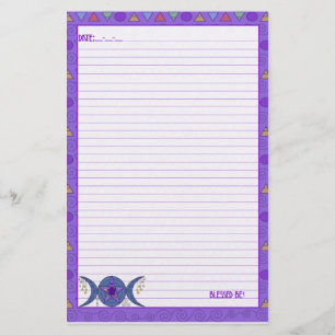Triple Moon Goddess Symbol Stationery