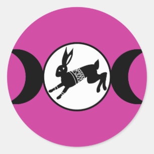 Triple Moon Hare Classic Round Sticker