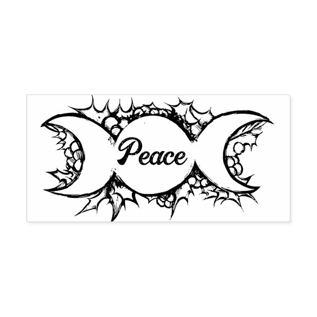 Triple Moon Holly Yule Art                         Self-inking Stamp (Design)