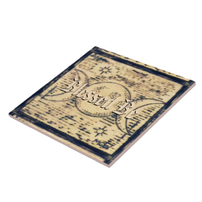 Triple Moon Illus. Prim Old World Style Altar Tile (Side)