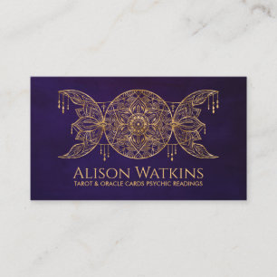Triple Moon Mandala Ornament Business Card