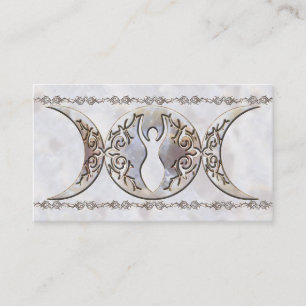 Triple Moon Moonstone Goddess Business Card