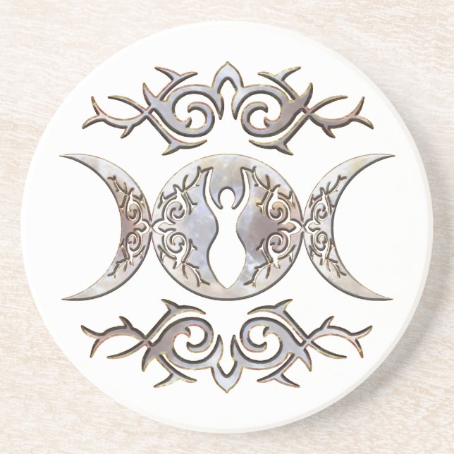 Triple Moon Moonstone Goddess Coaster (Front)