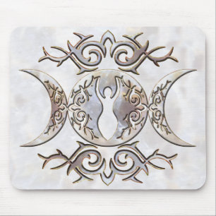 Triple Moon Moonstone Goddess Mouse Pad