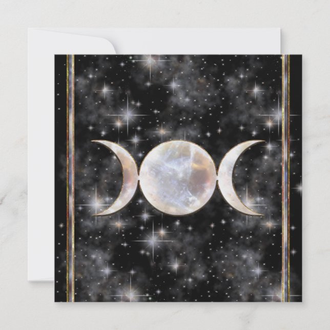 Triple Moon Moonstone Invitation (Front)