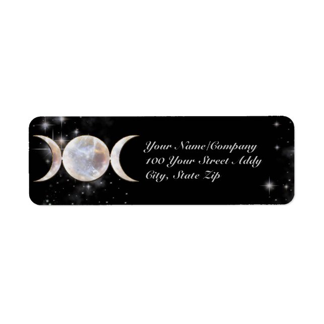 Triple Moon Moonstone Return Address Label (Front)